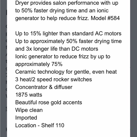 NWT InfinitiPro by Conair Hair Dryer - Picture 7 of 7